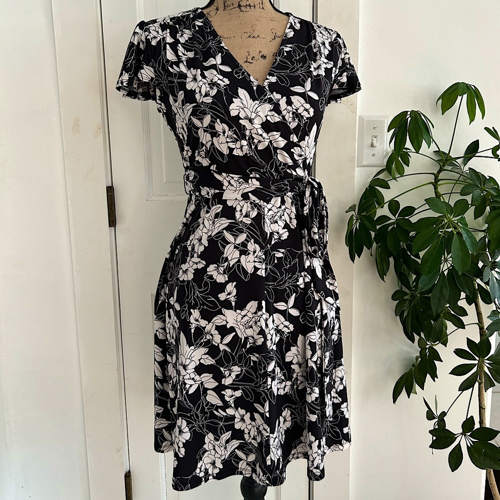 Black and White Floral Dress